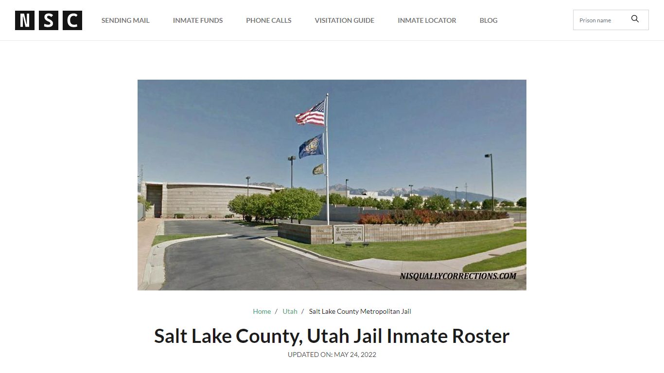 Salt Lake County, Utah Jail Inmate List