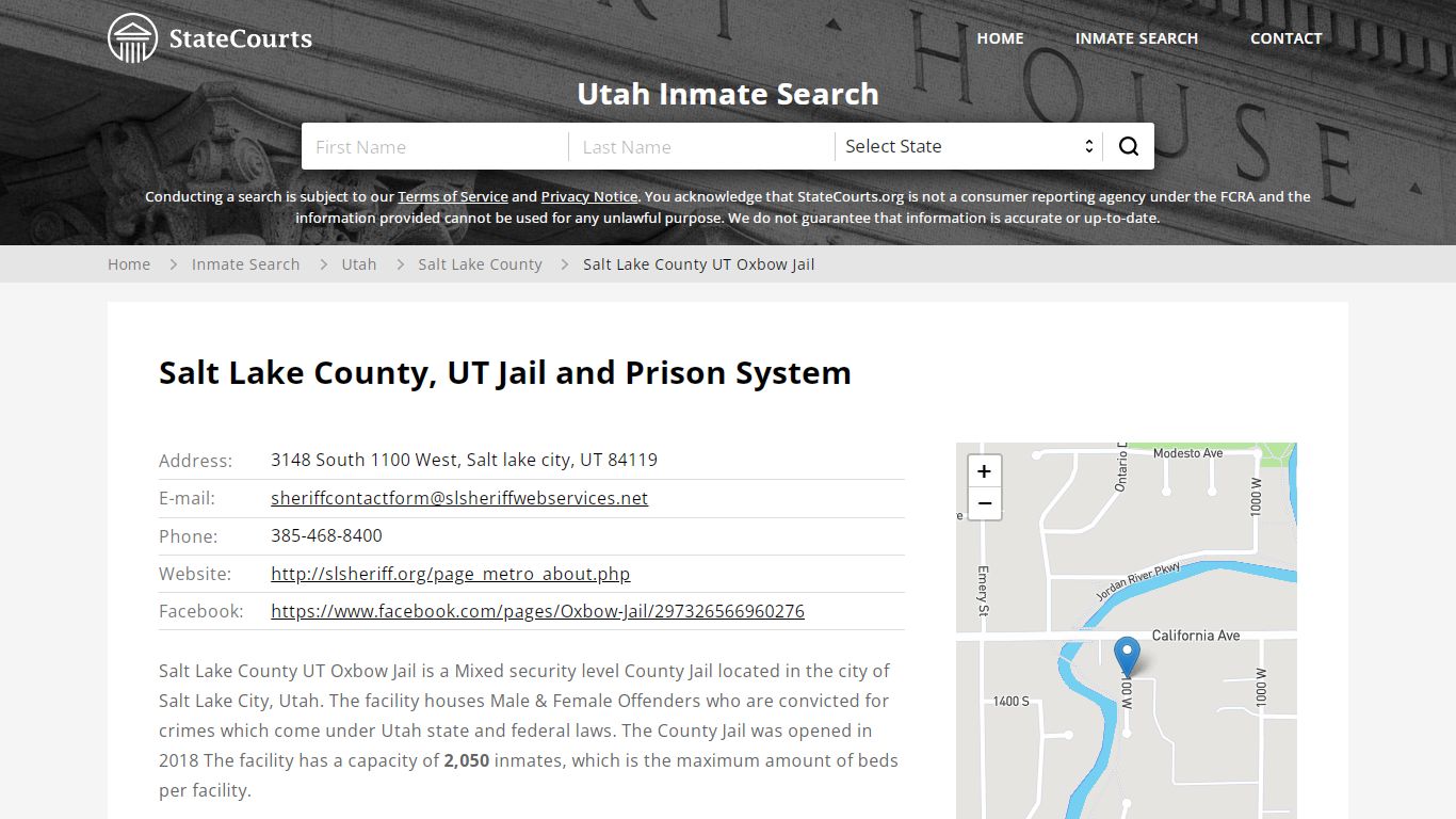 Salt Lake County UT Oxbow Jail Inmate Records Search, Utah ...